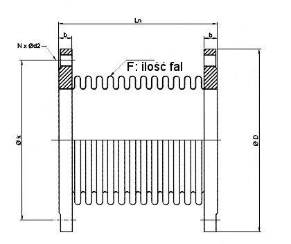 kompensator z kołnierzem luźnym 2,5 bar